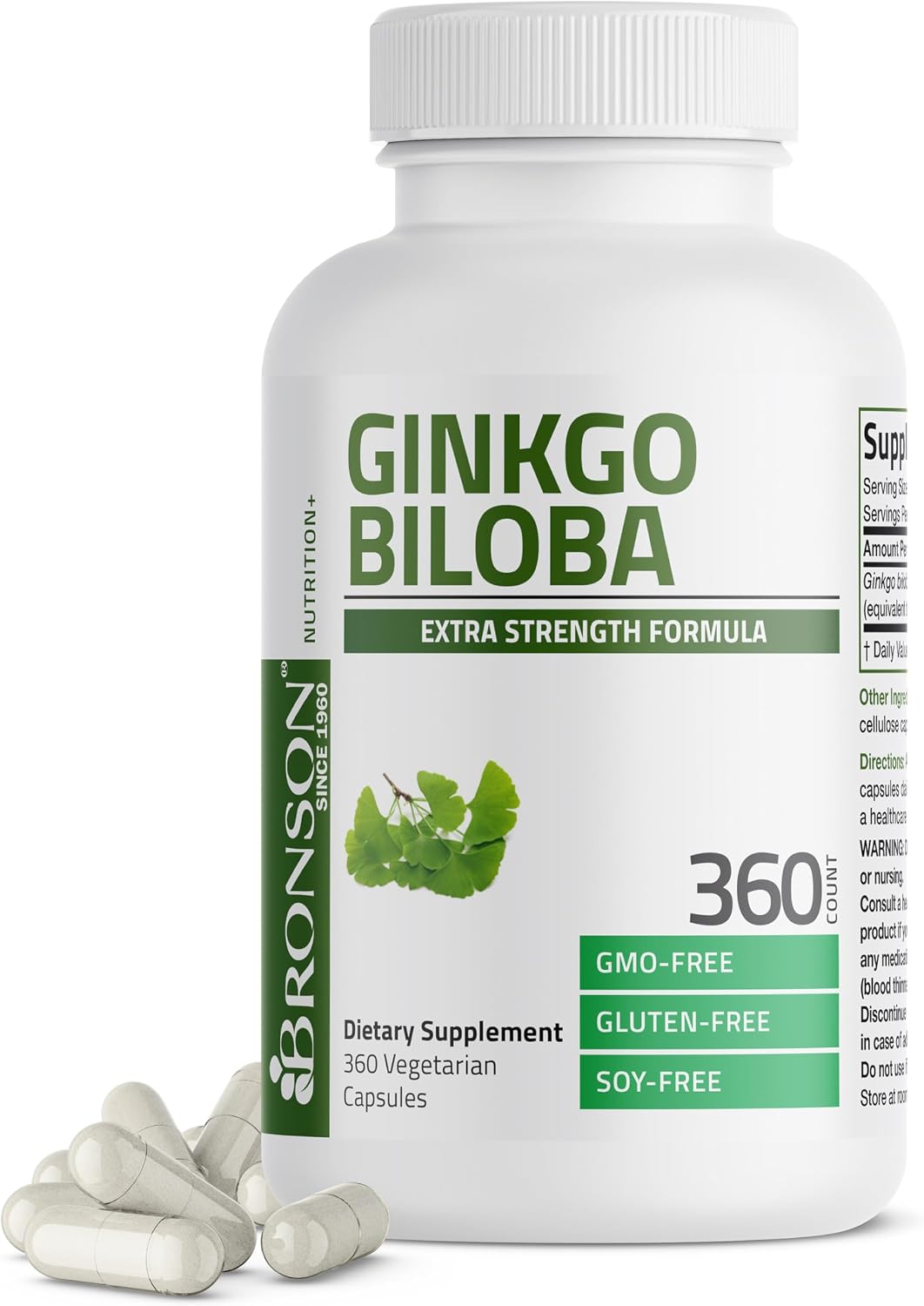 Bronson Ginkgo Biloba Extra Strength Brain & Memory Support 120 Capsules - Image 10