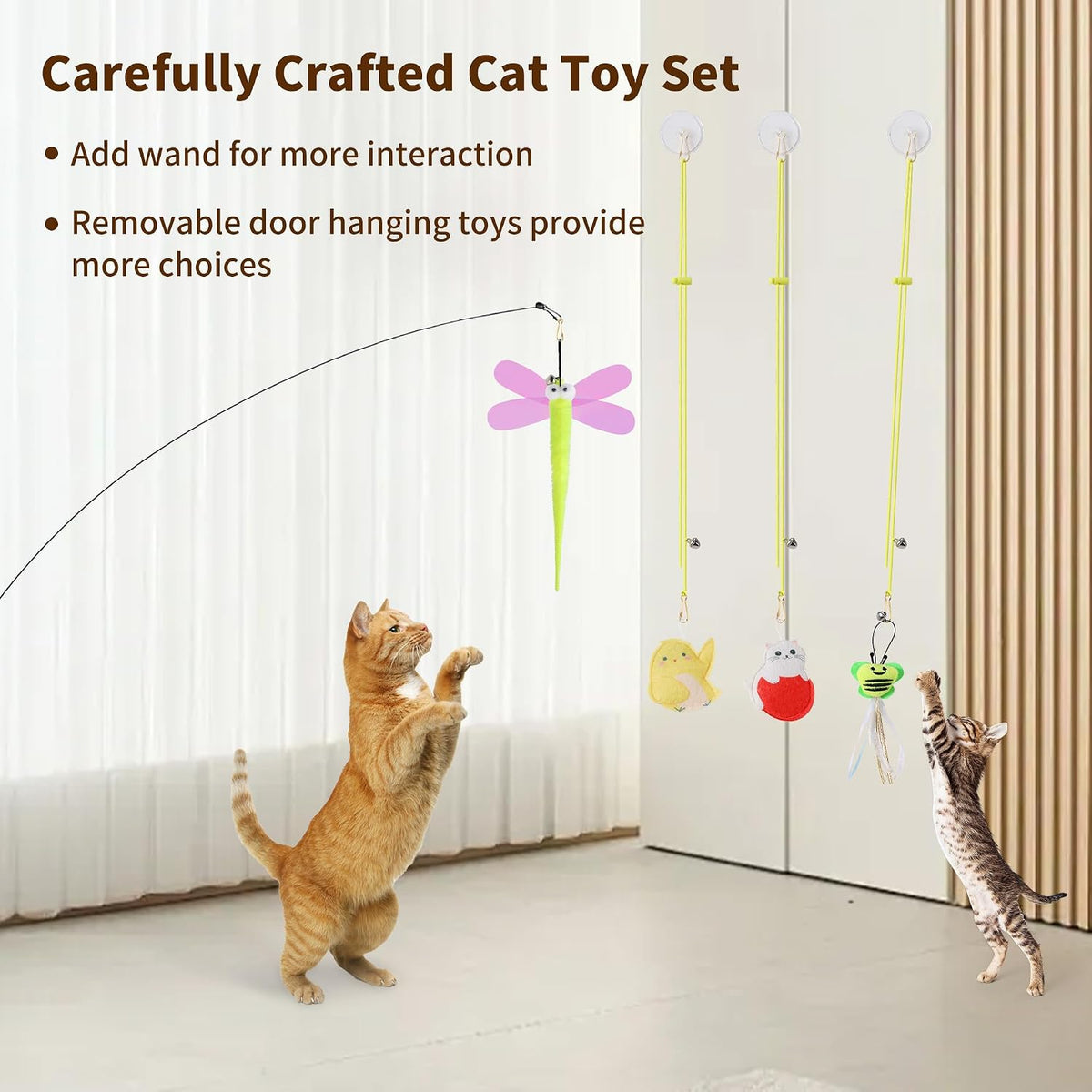 Janbenty interactive cat toys assortment of eight feather teaser refills