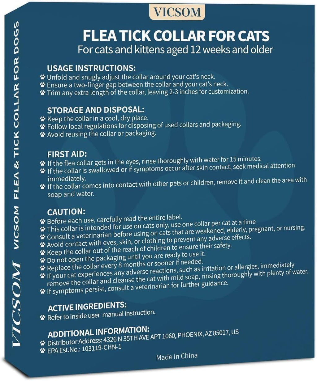 Vicsom flea and tick prevention kit for indoor and outdoor cats