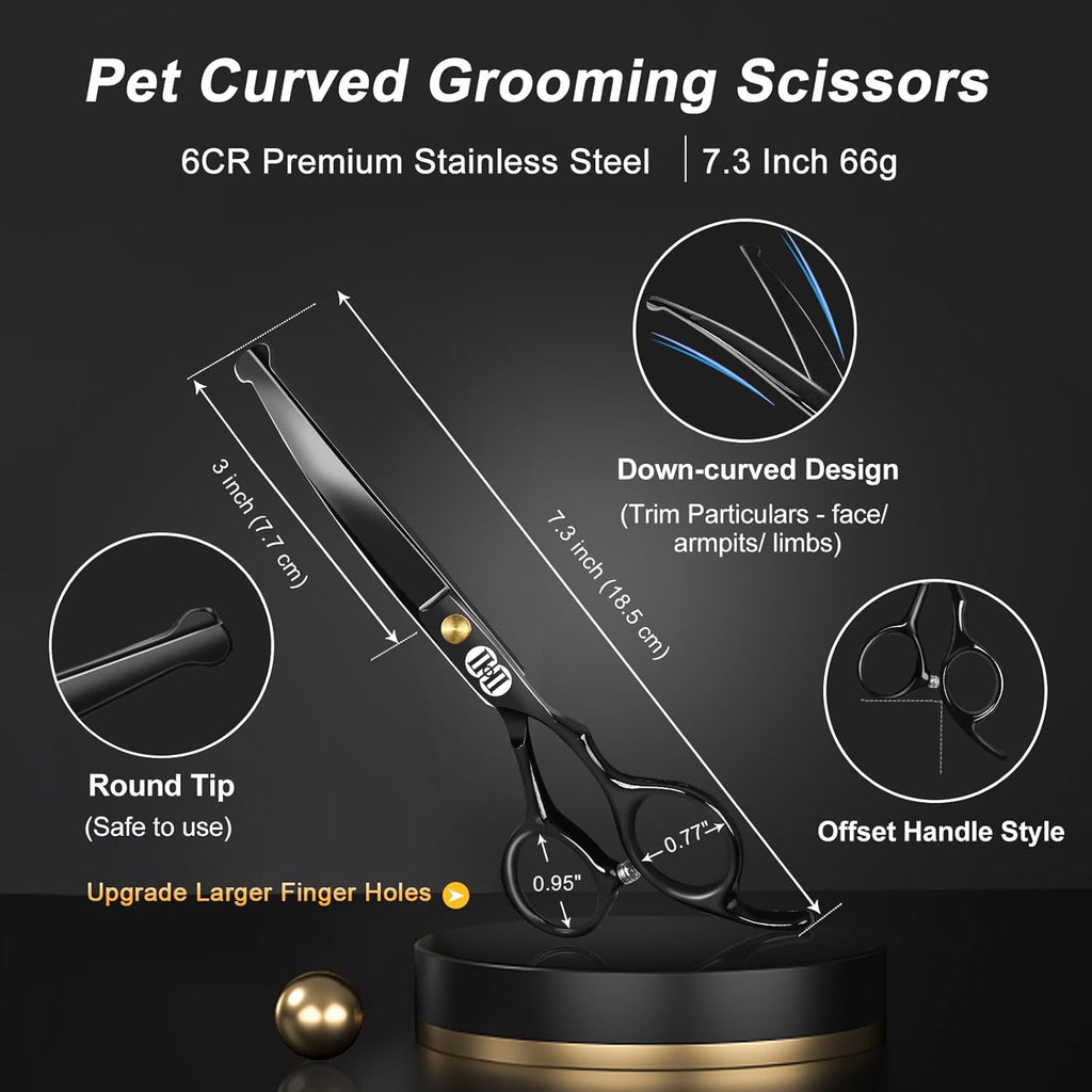 CIICII black titanium coated pet thinning scissors for thick dog fur
