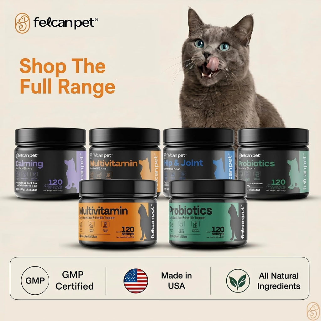 Felcan Pet 120 scoops feline vitality and energy booster powder packaging