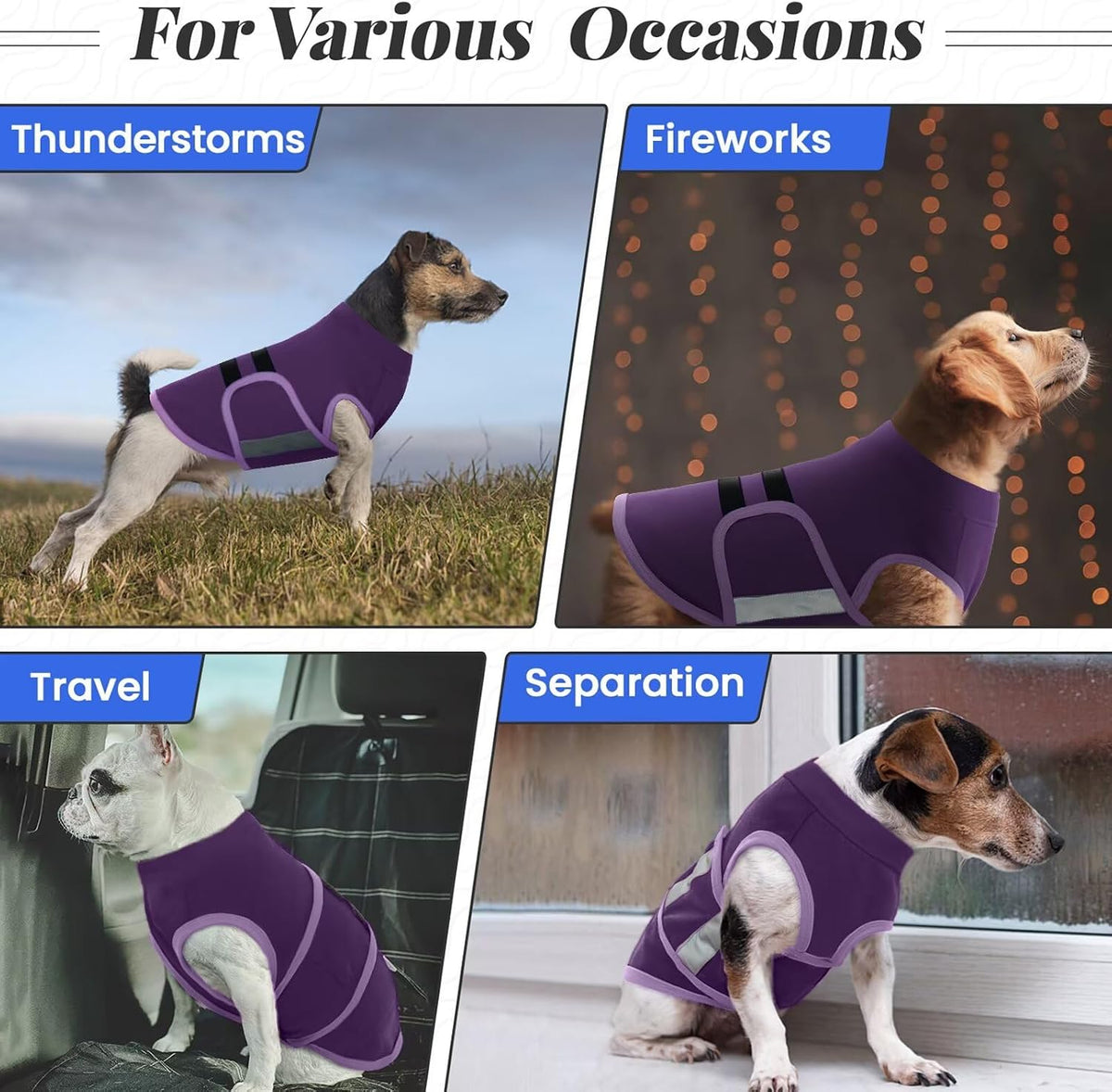 Migohi safe reflective stripe dog anxiety wrap for low light conditions
