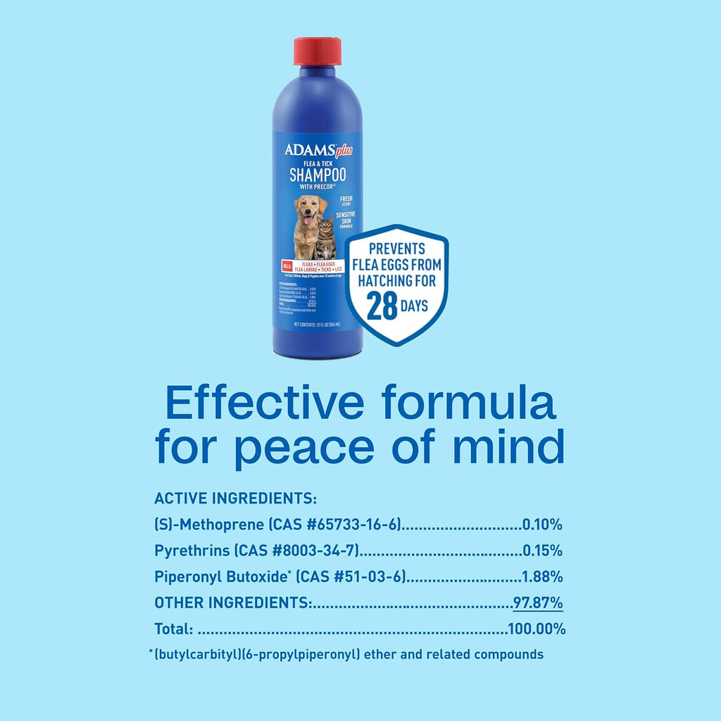 Adams Plus Flea And Tick Shampoo bottle in retail display setting