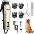 AIBORS Petworthy quiet dog grooming kit front view showing gold cordless clippers