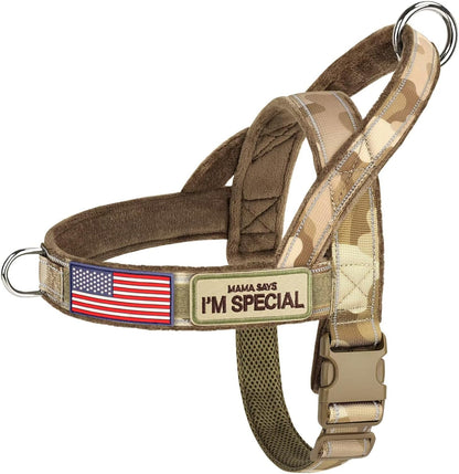 Forestpaw No Pull Dog Harness with Large Handle,Slip on Reflective Vest with Quick Release Buckle,Comfortable Flannel Lining for Medium Large Dogs Walking Training (Includes 3 Patches),Brown L - Image 9