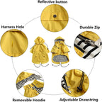 Morezi dog water resistant jacket with removable hood close up
