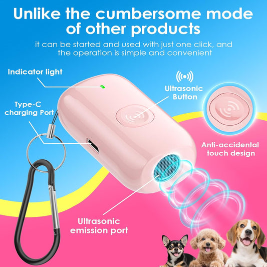 Nicuzm dog barking stopper with wrist strap and carabiner