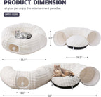 Yaning interactive cat toy tunnel close up of the plush dangling ball at the entry