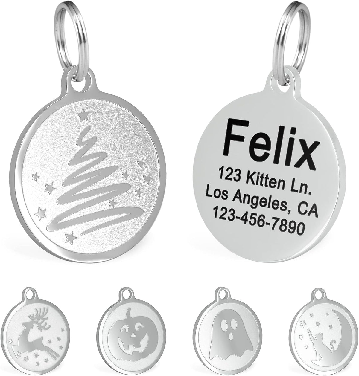 Ultra Joys Engraved Cat Name Tags Personalized - Stainless Steel Name Tag Pet Identification - Small Dog ID Tags Personalized for up to 4 Lines of Text - Pet ID Tags for Cat Collar - Pirate - Image 15
