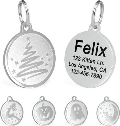 Ultra Joys Engraved Cat Name Tags Personalized - Stainless Steel Name Tag Pet Identification - Small Dog ID Tags Personalized for up to 4 Lines of Text - Pet ID Tags for Cat Collar - Pirate - Image 15
