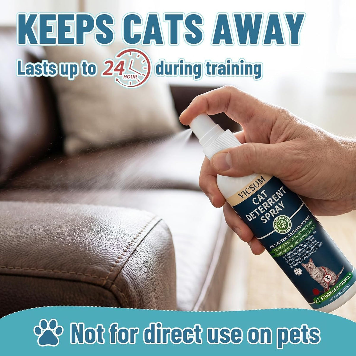 Authentic Vicsom cat deterrent spray bottle packaging