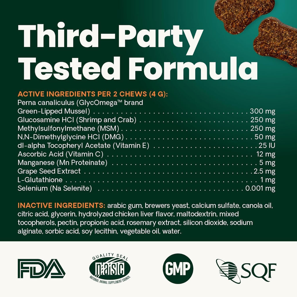 VetriScience Extra Strength Healthy Hip & Joint Chews, GlycoFlex Glucosamine and Green-Lipped Mussel Joint Support Supplement for Cats, Promote Mobility and Soothe Joint Discomfort, Chicken, 60 Count - Image 10