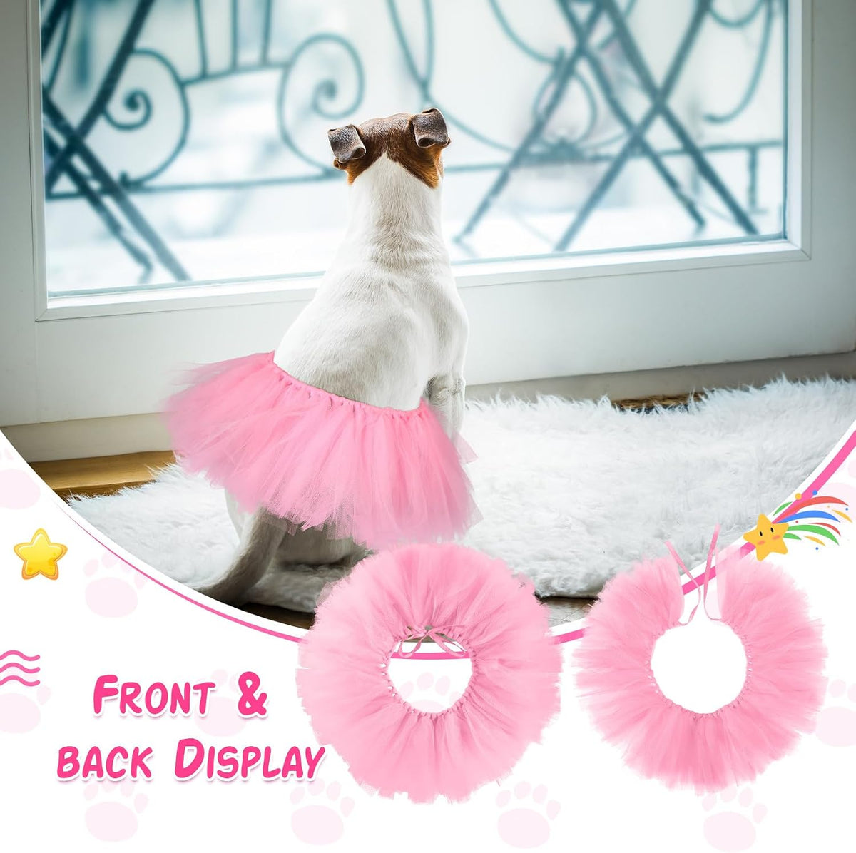 Locmeo pink dog costume skirt worn by a cat during a birthday party