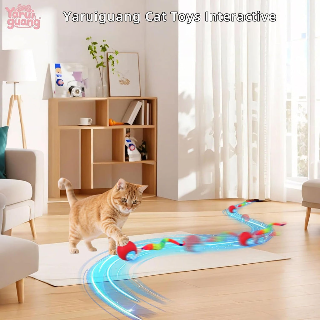 Yaruiguang electronic pet stimulating ball showing LED light modes
