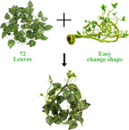 Artificial reptile leaves and foliage close up detail