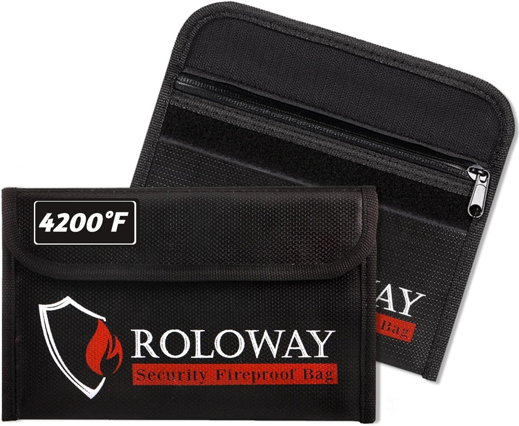 ROLOWAY Small Fireproof Bag (5 x 8 inches), Non-itchy Fireproof Money Bag for Cash, Valuables, Passport, Currency & Keys (2-Pack) - Image 15