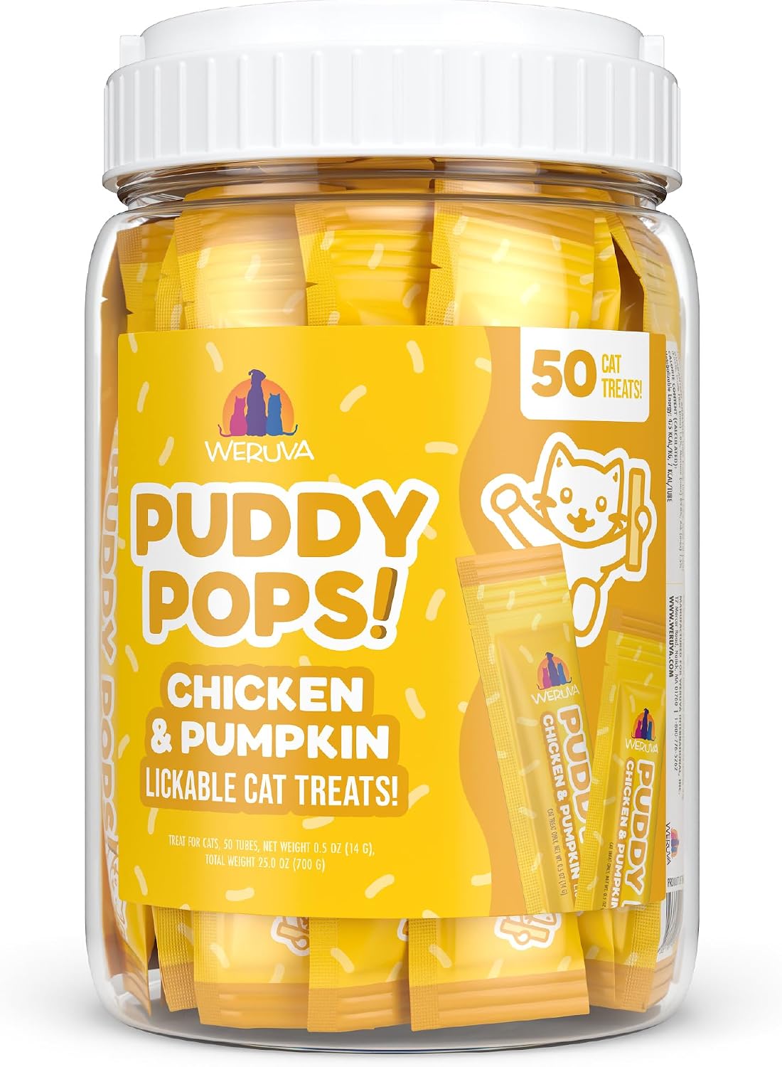 Weruva Puddy Pops, Chicken and Pumpkin Lickable Cat Treats, 0.5oz Tube, Pack of 5 - Image 14