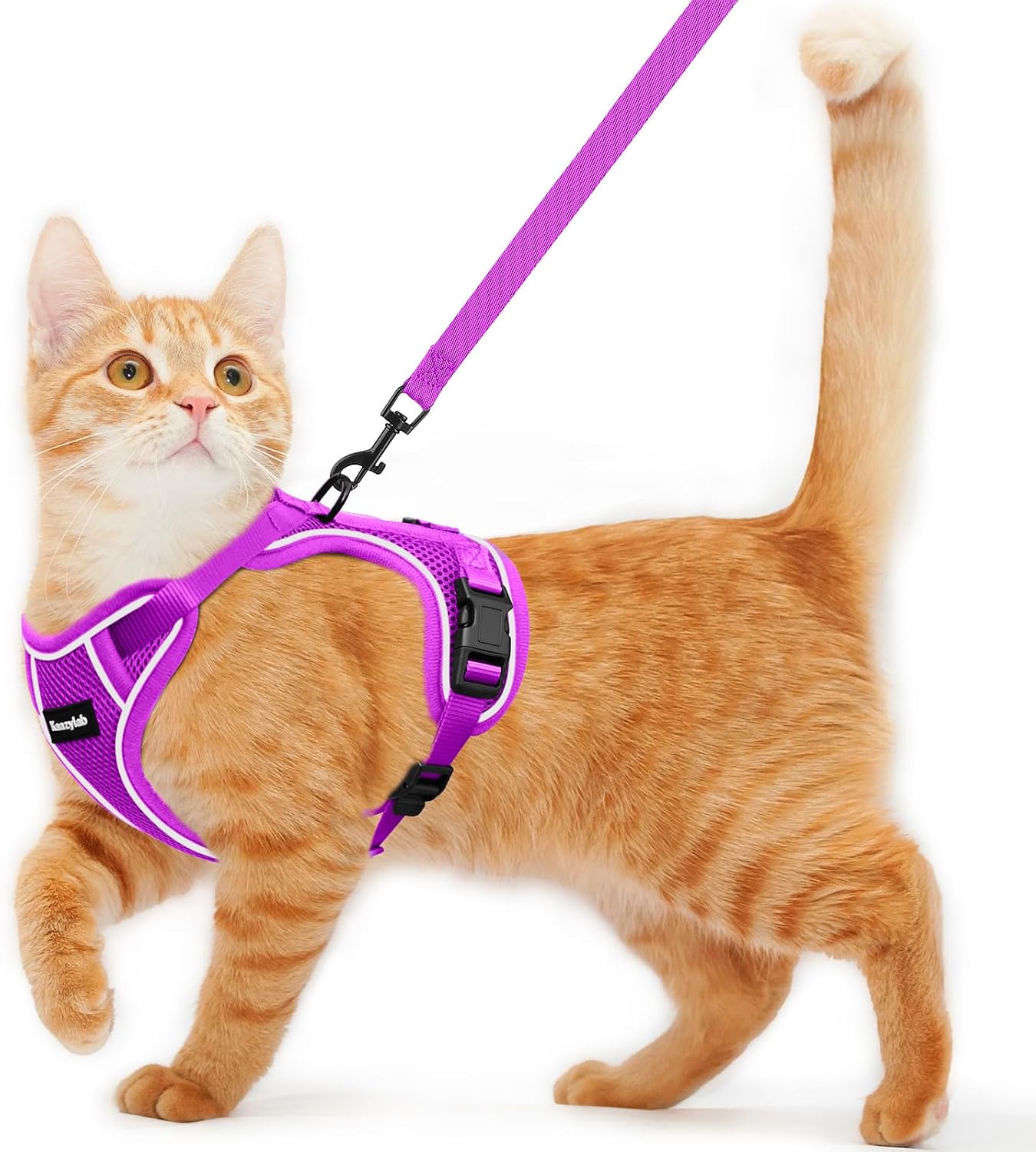 Cat Harness and Leash for Walking Escape Proof Soft Adjustable Cat Leash Breathable Comfortable Vest Easy to Wear Kitten Harness for Outdoor Travel (Pink, S (7-12lb)) - Image 13