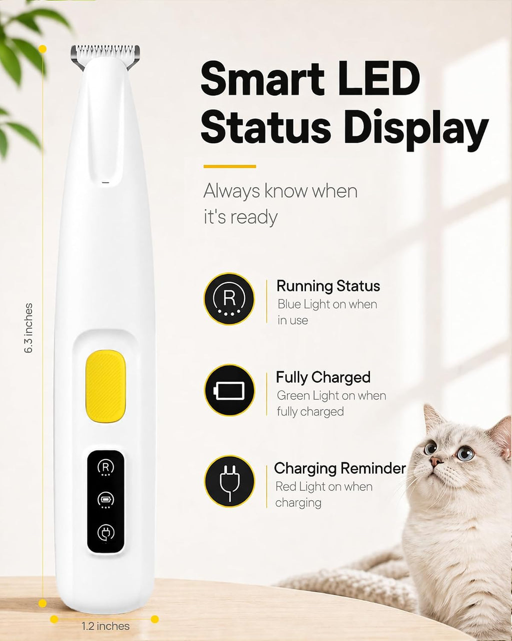 Furbona cat and dog paw trimmer showing ergonomic white body design.