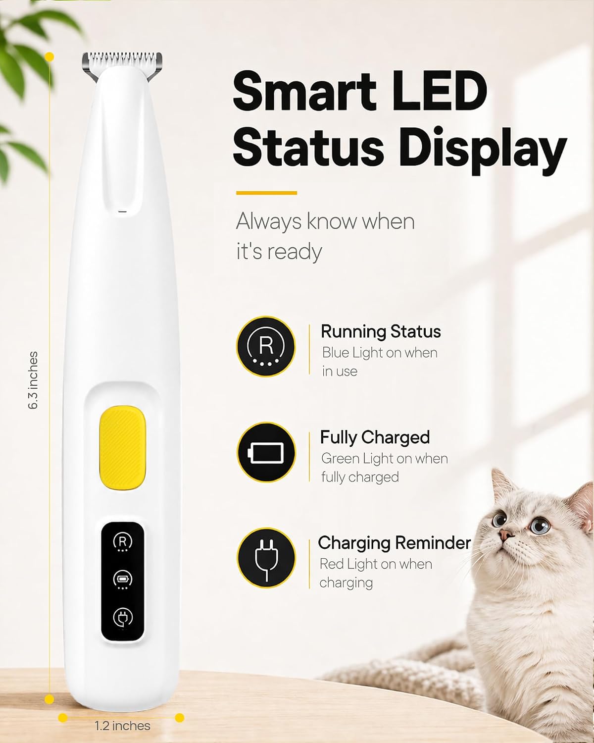 Furbona cat and dog paw trimmer showing ergonomic white body design.