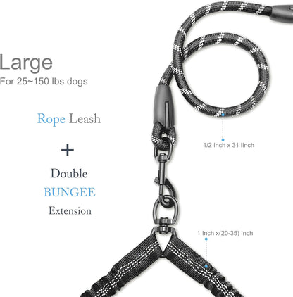 Close up of the three hundred sixty degree rotating metal swivel connector on the Drgxle double dog leash
