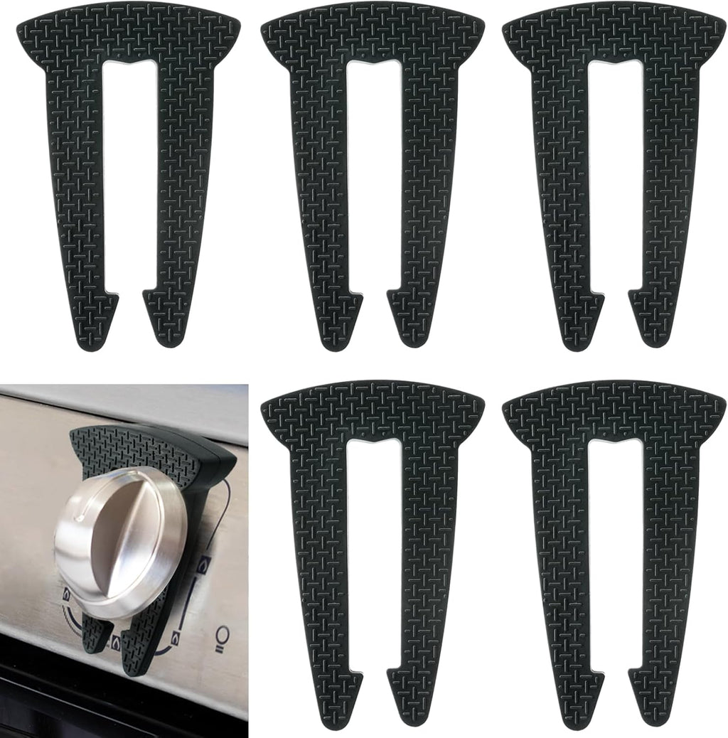 Lwuzkdo 5-Pack Gas Stove Knob Locks front view black