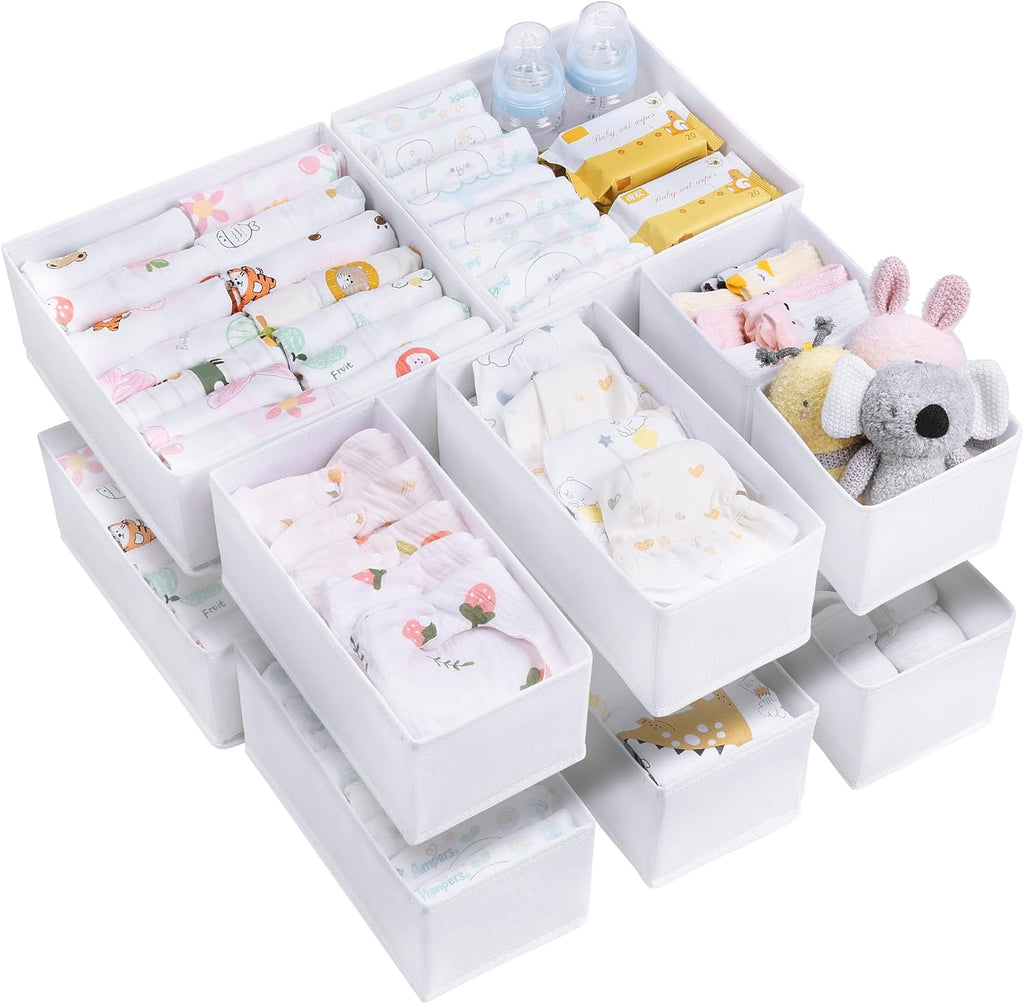 Vtopmart 12 pack baby clothes organizer set front view