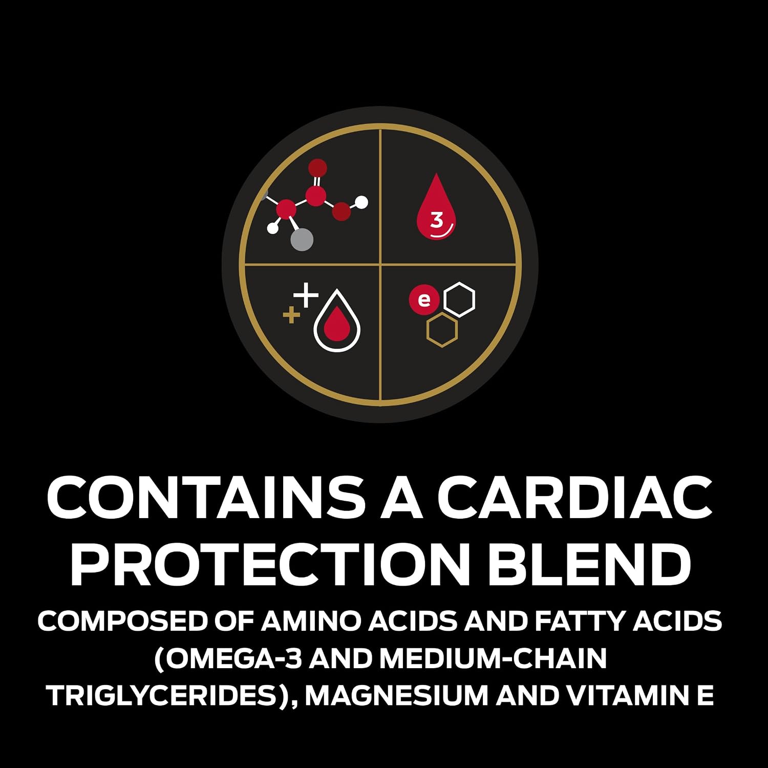 Close up of the nutritional information panel on Purina CardioCare canine formula
