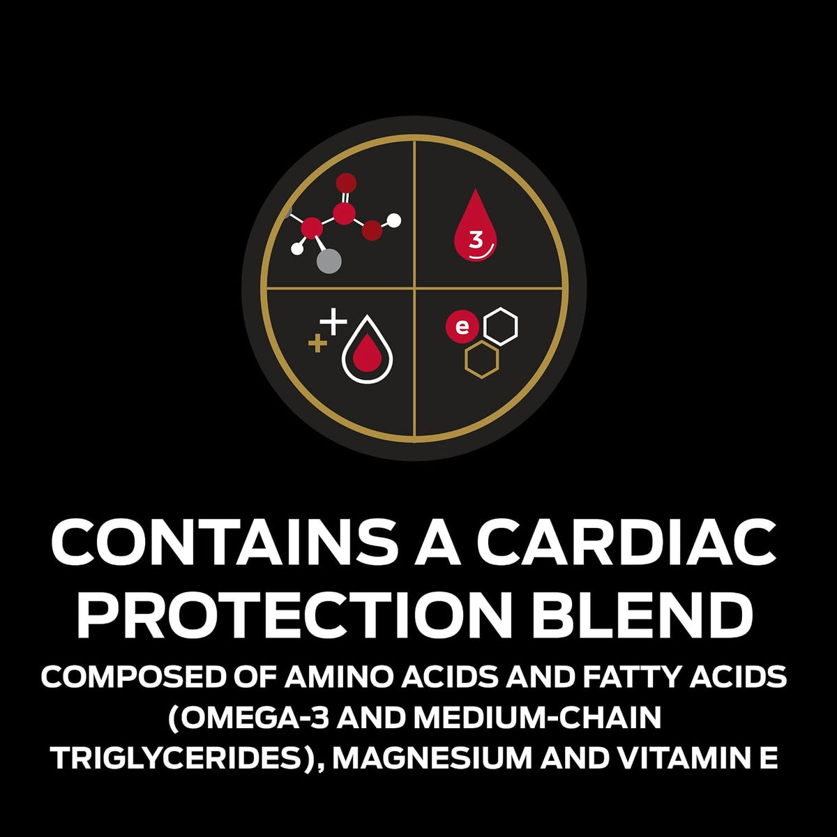 Close up of the nutritional information panel on Purina CardioCare canine formula