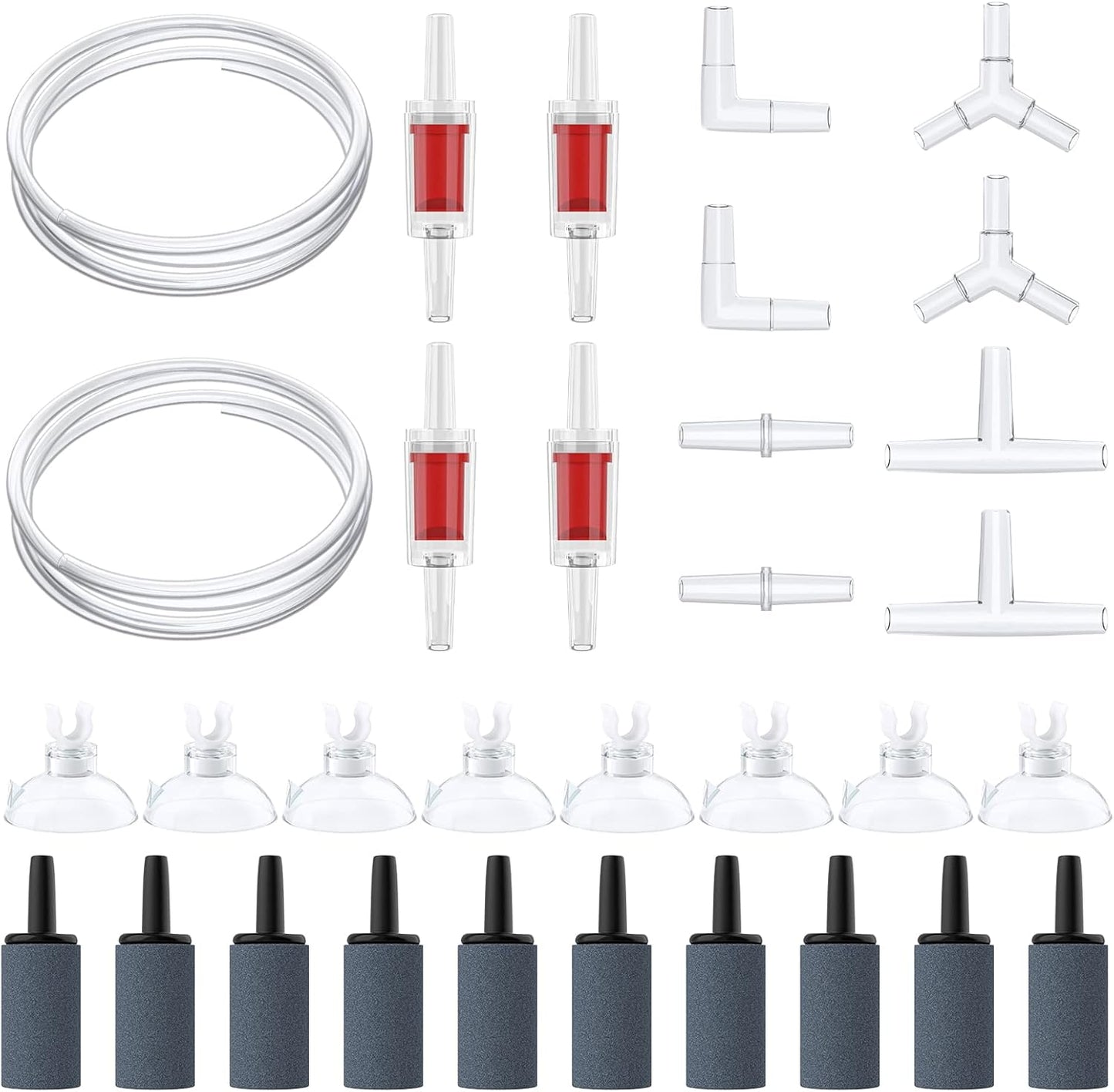 Pawfly aquarium accessories components laid out neatly for installation reference