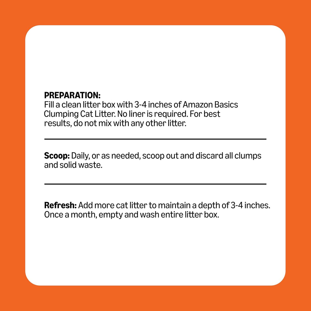 Amazon Basics cat litter packaging design