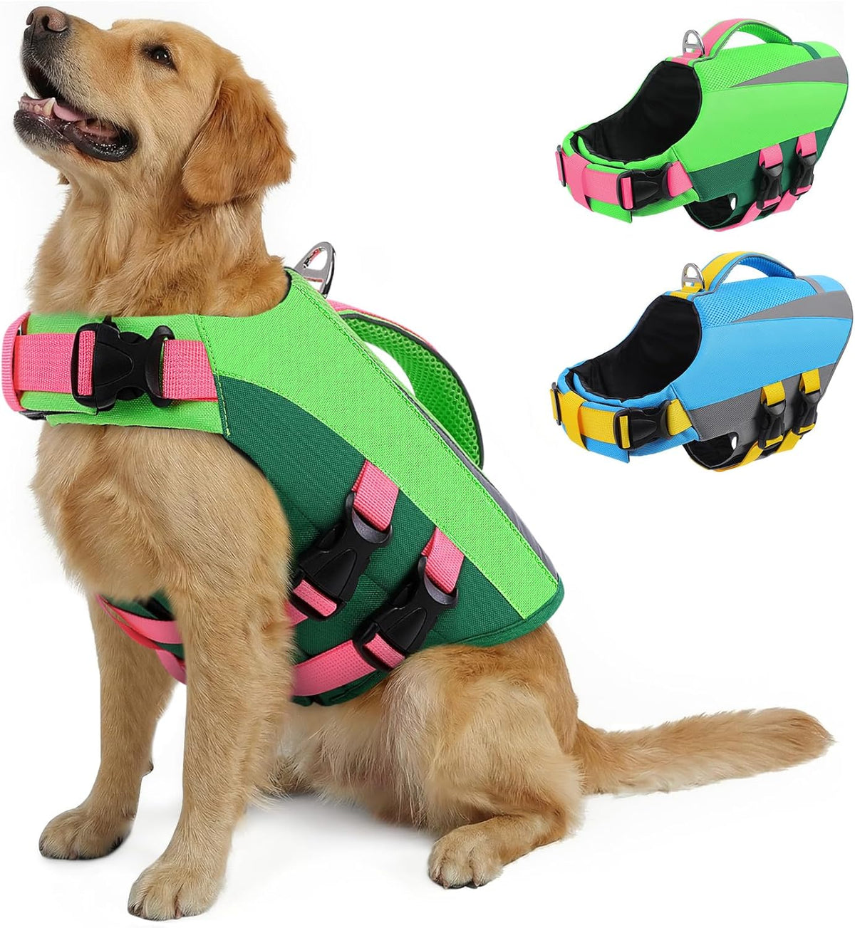 Queenmore Dog Life Vest for Swimming Boating, Adjustable Medium Dog lifejacket with Durable Rescue Handle, Puppy Life Vest with Enhanced Buoyancy for Swimming Pool Beach Boating, Blue, M - Image 13