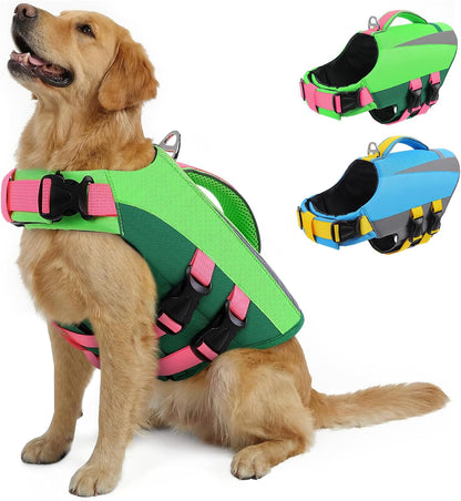 Queenmore Dog Life Vest for Swimming Boating, Adjustable Medium Dog lifejacket with Durable Rescue Handle, Puppy Life Vest with Enhanced Buoyancy for Swimming Pool Beach Boating, Blue, M - Image 13