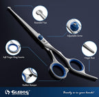 GLADOG titanium coated curved dog grooming shears for precise paw and belly styling