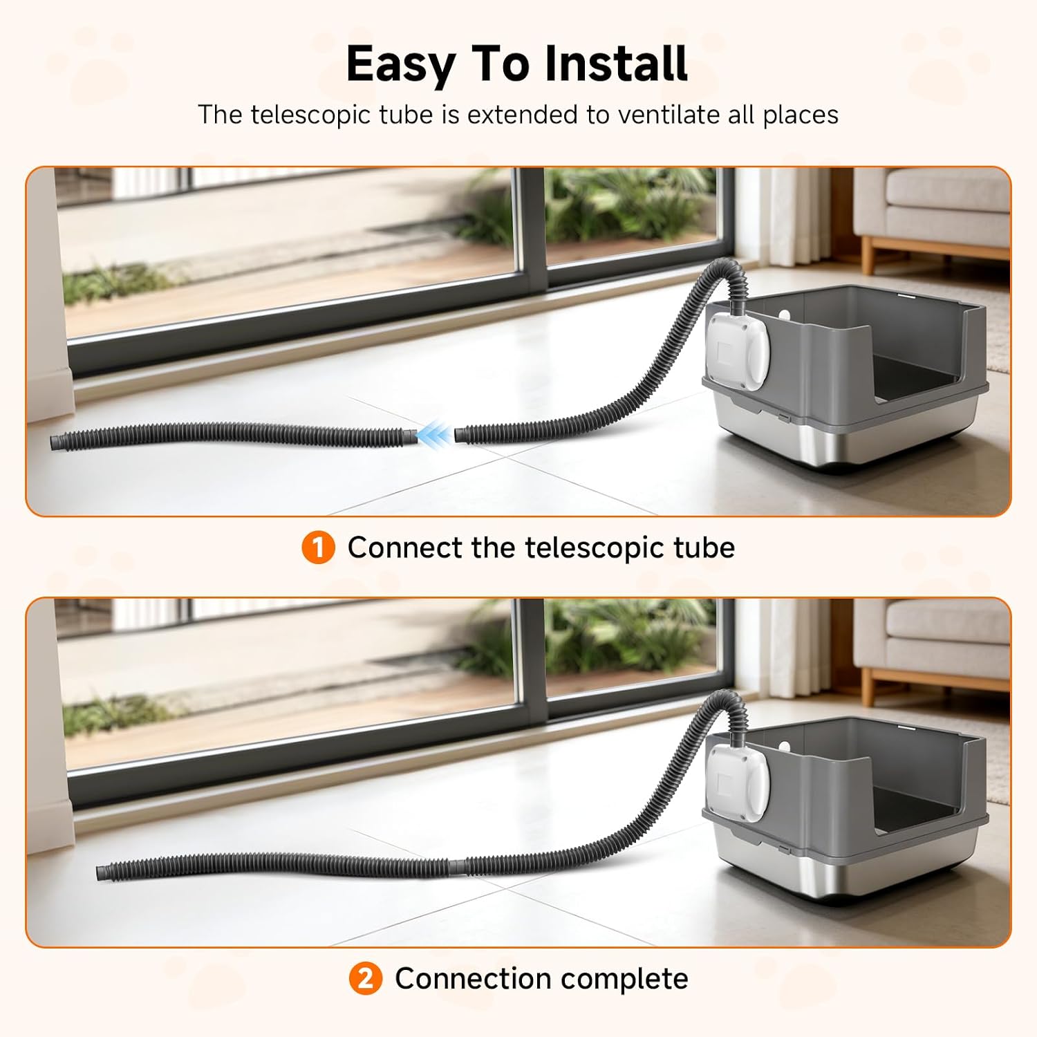 Durable PVC ducting for cat litter cabinet ventilation