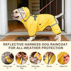 BEAUTYZOO Dog Raincoat for Small Medium Dogs Puppy,Waterproof Dog Rain Jacket with Harness Built-in & Detachable Hood, Zip Up Pet Rain Coat,Reflective Windproof Full Body Coverage Poncho for Rain Snow - Image 9