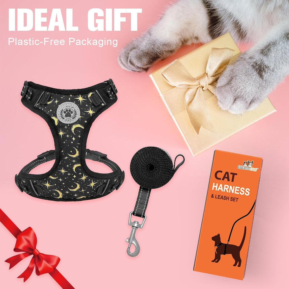 Beautyzoo small dog and kitten harness five adjustment sliders