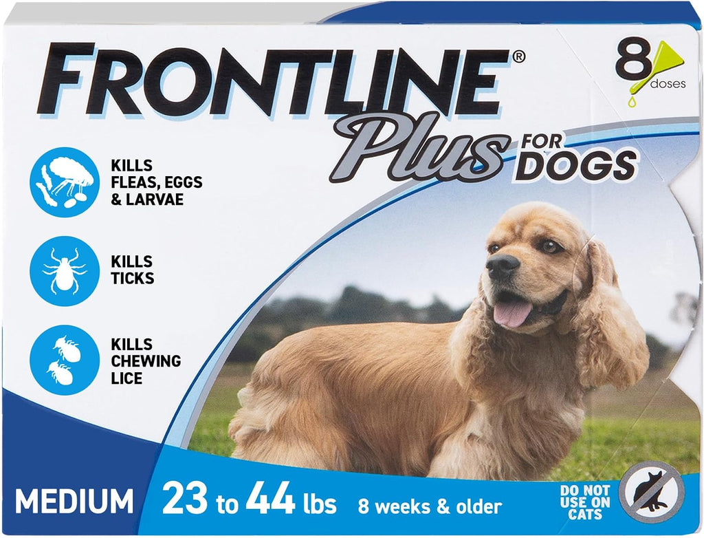 FRONTLINE Plus Flea & Tick Spot Treatment for Medium Breed Dogs 23-44 lbs. (Blue) Count of 3 - Image 9