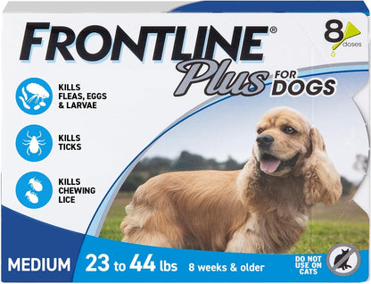 FRONTLINE Plus Flea & Tick Spot Treatment for Medium Breed Dogs 23-44 lbs. (Blue) Count of 3 - Image 9