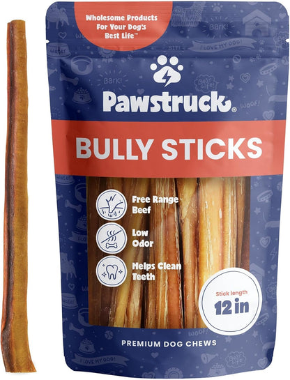 Pawstruck Natural 5-8" Bully Sticks for Dogs - Best Long-Lasting, Rawhide-Free, Low Odor Dental Chew Treat - Healthy Single Ingredient, 100% Real Beef - 8 oz Bag - Packaging May Vary - Image 15