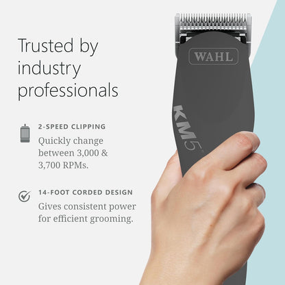 Premium detachable blade system on the Wahl two speed animal grooming clipper.