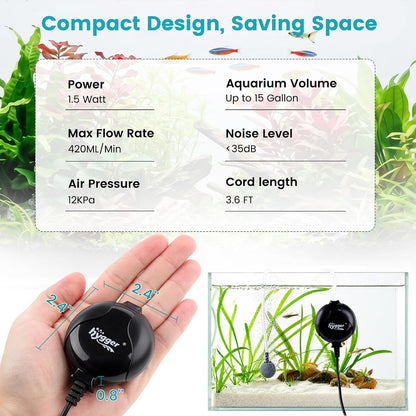 Close up of piezoelectric aquarium air pump components