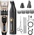 Gooad 4 in 1 dog clippers grooming kit front view with all included attachments and guide combs
