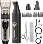 Gooad 4 in 1 dog clippers grooming kit front view with all included attachments and guide combs