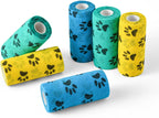 WePet Pet Wrap, Self-Adhesive, Only Sticks to Itself, Non-Woven Tape for Dog Legs, Paws, Wounds, First Aid Cohesive Gauze for Horse, Cat, Bird, Animal, 6 Rolls, 2 Inch, Pawprints A - Image 11