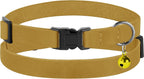 Adjustable genuine leather pet collar showing the quick release safety buckle close up