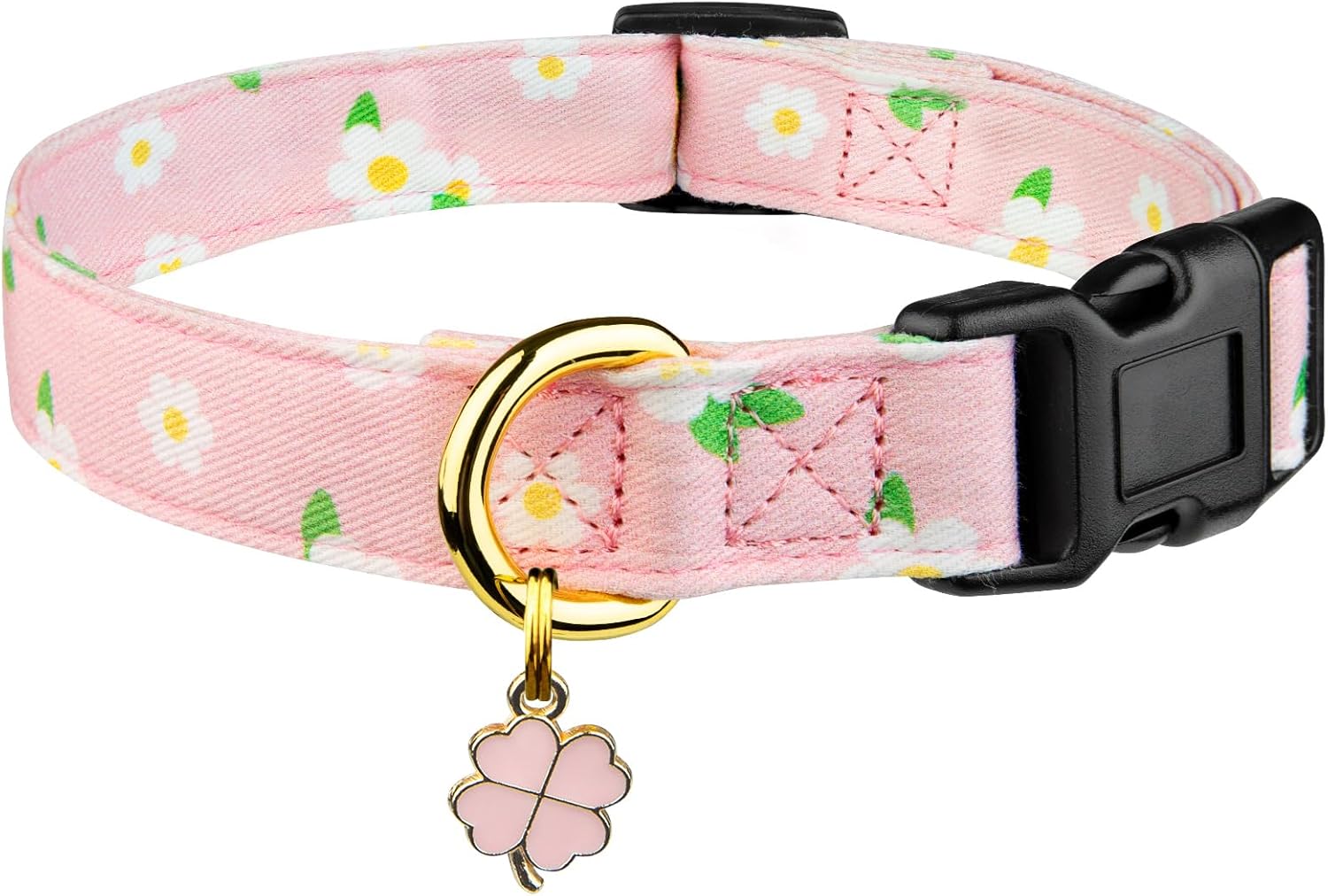Cotton Handmade Dog Collar Cute and Distinctive Patterns White and Pink Love Heart with Pendant for Girl Boy Dogs Collars S - Image 15