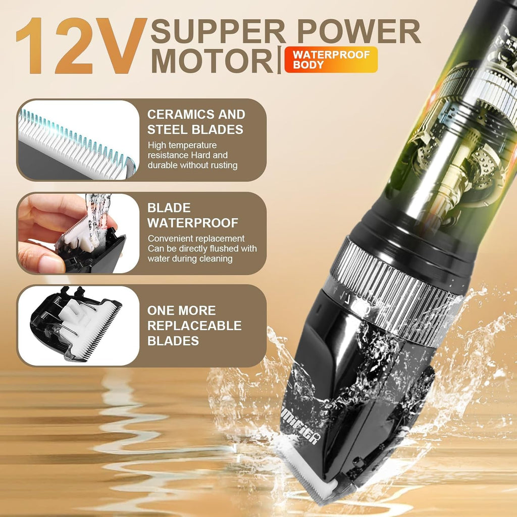 Professional animal trimmer with ten feet long power cord and accessories.