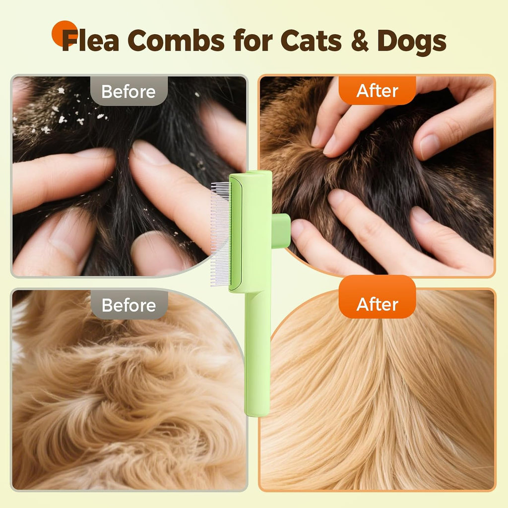 Stainless steel pins of the Zrpot flea removal comb for effective pet care.