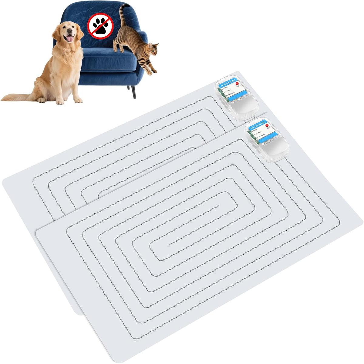 PAPARELA Scat Shock Mat for Dogs and Cats Indoor, Pet Shock Mats for Training Pets, Electric Repellent Mat Keeps Dogs and Cats Off Counter, Couch and Sofa, 3 Training Modes (60"x 12" Two Pieces) - Image 9